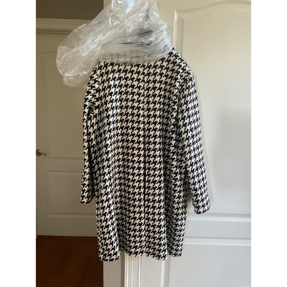Boden Edinburgh Swing Coat Black Dogstooth Coat Black White US 20-22R New W/ Tag - Picture 9 of 10